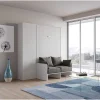 Cama Retratil 140 Vertical Kentaro Sofá Com Armário Coluna Cinza Branca - Alessia 20