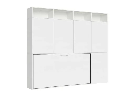 Cama Retratil Solteiro Horizontal Kando Composicao B Cinza Branca