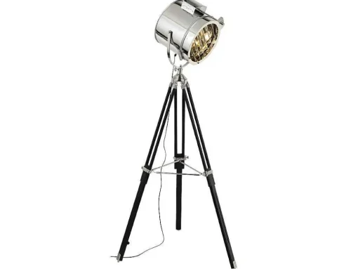 Candeeiro De Chao Movie, Prata, Preto, 45X45X175 Cm, Epikasa