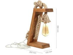 Candeeiro De Mesa Em Madeira De Abeto Feito A Mão De A.35 Cm - Karatas
