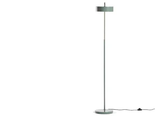 Candeeiro De Pe Estilo Vintage Otilie - Metal - 35 X 25 X 154 Cm - Verde Azeitona E Dourado