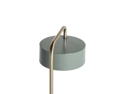 Candeeiro De Pe Estilo Vintage Otilie - Metal - 35 X 25 X 154 Cm - Verde Azeitona E Dourado