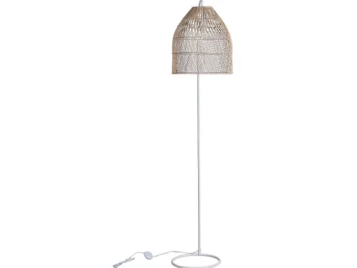 Candeeiro De Pe Etnico Em Ferro E Rotim Cor Natural De A.177 Cm - Parnaiba