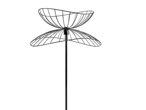 Candeeiro De Pe Filiforme Em Metal De A.160 Cm Cor Preto - Mania