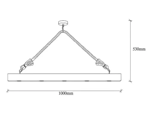 Candeeiro De Teto Em Madeira De C. 100 X A. 53 Cm Cor Natural - Erebos