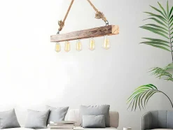 Candeeiro De Teto Em Madeira De C. 100 X A. 53 Cm Cor Natural - Erebos