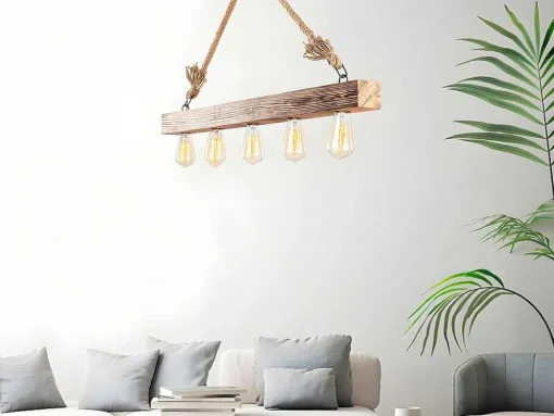 Candeeiro De Teto Em Madeira De C. 100 X A. 53 Cm Cor Natural - Erebos