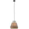 Candeeiro De Teto Escandinavo Empalhado Cor Natural E Taupe De D.35 X A.120 Cm - Klaus