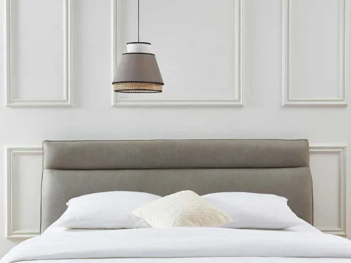 Candeeiro De Teto Escandinavo Empalhado Cor Natural E Taupe De D.35 X A.120 Cm - Klaus