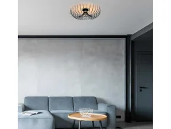 Candeeiro De Teto Filiforme Em Metal De D.56 X A.16 Cm Cor Preto - Aspendos