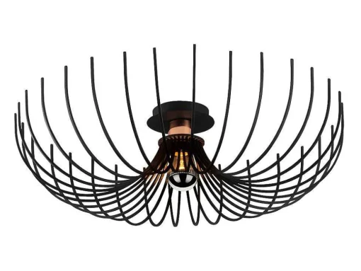 Candeeiro De Teto Filiforme Em Metal De D.56 X A.16 Cm Cor Preto - Aspendos