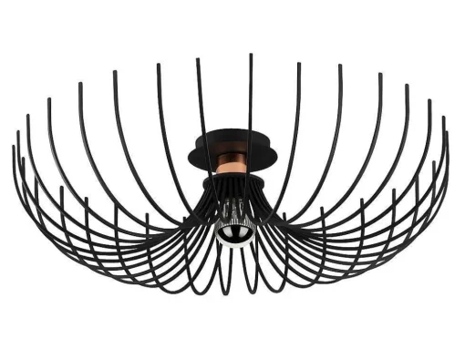 Candeeiro De Teto Filiforme Em Metal De D.56 X A.16 Cm Cor Preto - Aspendos