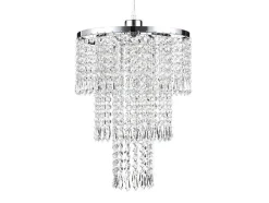 Candeeiro De Teto Metal E Vidro Efeito Cristal D30 Cm - Alberni