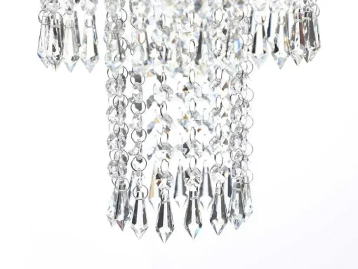 Candeeiro De Teto Metal E Vidro Efeito Cristal D30 Cm - Alberni