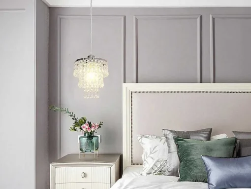 Candeeiro De Teto Metal E Vidro Efeito Cristal D30 Cm - Alberni