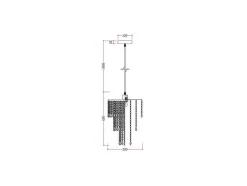 Candeeiro De Teto Metal E Vidro Efeito Cristal D30 Cm - Alberni