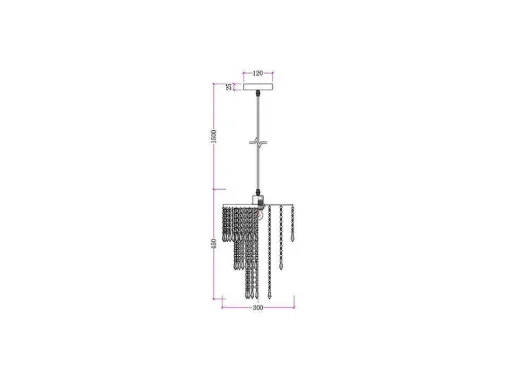 Candeeiro De Teto Metal E Vidro Efeito Cristal D30 Cm - Alberni