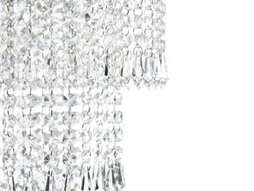 Candeeiro De Teto Metal E Vidro Efeito Cristal D30 Cm - Alberni