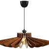 Candeeiro De Teto Perfurado Em Mdf De D. 68 X A. 50 Cm Cor Castanho Nogueira - Farita