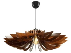 Candeeiro De Teto Perfurado Em Mdf De D. 68 X A. 50 Cm Cor Castanho Nogueira - Farita