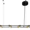 Candeeiro Suspenso Com Leds Metal E Aluminio, 4 Focos, L85 Cm Preto E Dourado - Grimbsy