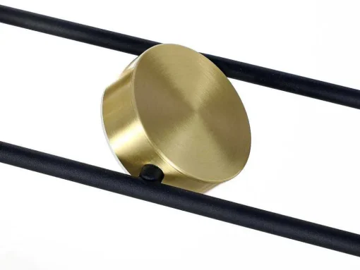 Candeeiro Suspenso Com Leds Metal E Aluminio, 4 Focos, L85 Cm Preto E Dourado - Grimbsy