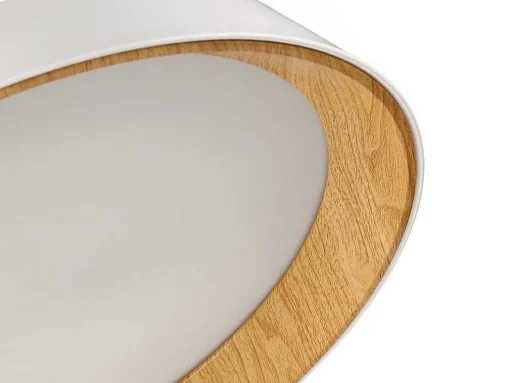 Candeeiro Suspenso Com Leds Metal E Aluminio D45 Cm Branco E Natural - Derry
