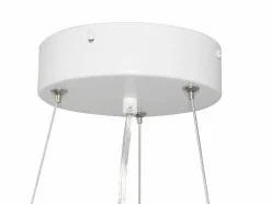 Candeeiro Suspenso Com Leds Metal E Aluminio D45 Cm Branco E Natural - Derry
