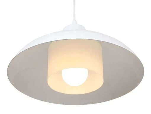 Candeeiro Suspenso Em Metal D34 X A120 Cm Branco - Briliva