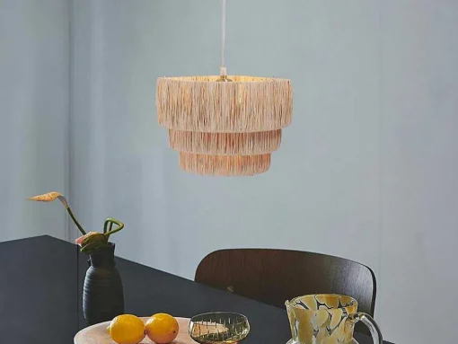 Candeeiro Suspenso Em Rafia D30 X A171 Cm Natural - Sarnia