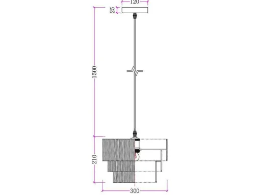 Candeeiro Suspenso Em Rafia D30 X A171 Cm Natural - Sarnia