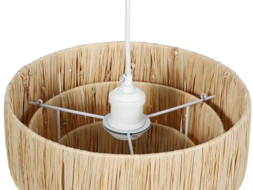 Candeeiro Suspenso Em Rafia D30 X A171 Cm Natural - Sarnia