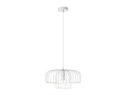 Candeeiro Suspenso Filiforme Em Metal D40 X A130 Cm Branco - Andromaque