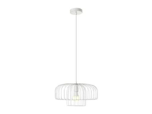 Candeeiro Suspenso Filiforme Em Metal D40 X A130 Cm Branco - Andromaque