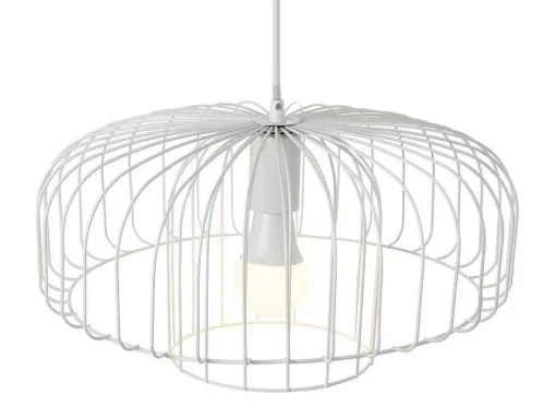 Candeeiro Suspenso Filiforme Em Metal D40 X A130 Cm Branco - Andromaque