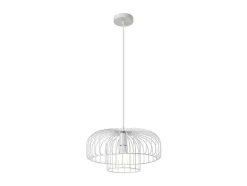 Candeeiro Suspenso Filiforme Em Metal D40 X A130 Cm Branco - Andromaque
