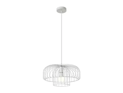 Candeeiro Suspenso Filiforme Em Metal D40 X A130 Cm Branco - Andromaque