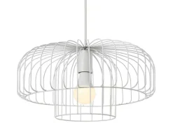 Candeeiro Suspenso Filiforme Em Metal D40 X A130 Cm Branco - Andromaque