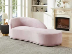 Chaise Longue Direita Veludo Cor-De-Rosa - Lonigo De Pascal Morabito