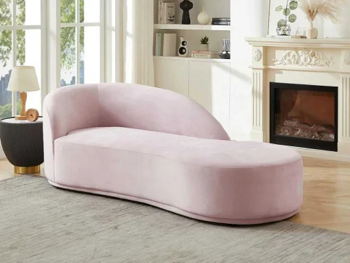 Chaise Longue Direita Veludo Cor-De-Rosa - Lonigo De Pascal Morabito