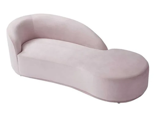 Chaise Longue Direita Veludo Cor-De-Rosa - Lonigo De Pascal Morabito