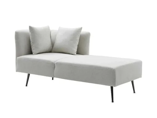 Chaise-Longue Direita Em Tecido Creme - Napasa
