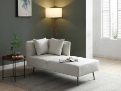 Chaise-Longue Direita Em Tecido Creme - Napasa