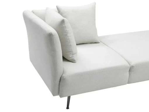 Chaise-Longue Direita Em Tecido Creme - Napasa
