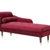 Chaise-Longue Direita Em Veludo Bordeaux - Umari