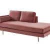 Chaise-Longue Direita Em Veludo Kahel Cor-De-Rosa Velho