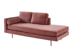 Chaise-Longue Direita Em Veludo Kahel Cor-De-Rosa Velho
