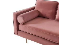 Chaise-Longue Direita Em Veludo Kahel Cor-De-Rosa Velho