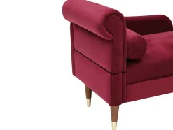 Chaise-Longue Direita Em Veludo Bordeaux - Umari