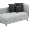 Chaise-Longue Esquerda Convertivel Em Tecido Cinza-Claro Com Espaco De Arrumação - Penelope